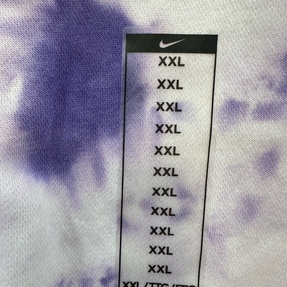 Woman’s Nike NWT White and Purple Tie-Dye sweatshirt xxl - Picture 2 of 5